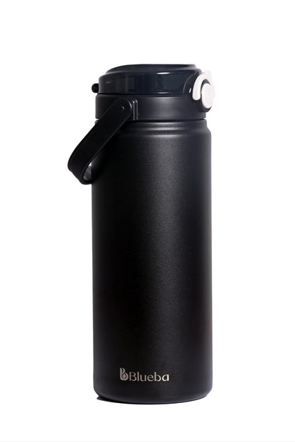 Titan Dual Sipper Flask – 1200ml (Straw + Tilt Cap) - Matte Black