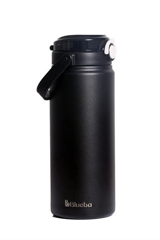 Titan Dual Sipper Flask – 1200ml (Straw + Tilt Cap) - Matte Black