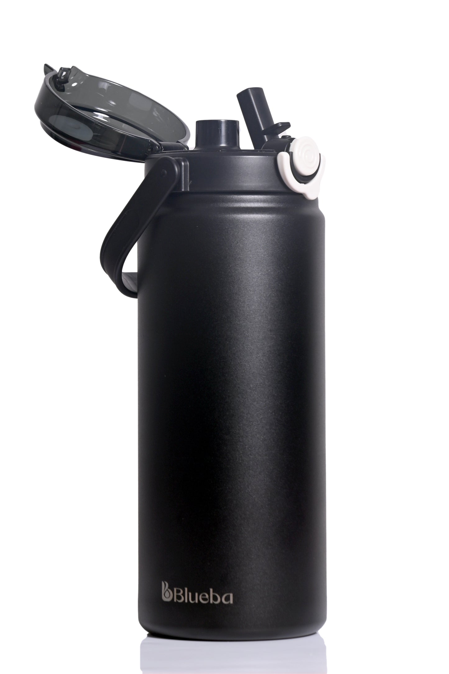 Titan Dual Sipper Flask – 1200ml (Straw + Tilt Cap) - Matte Black